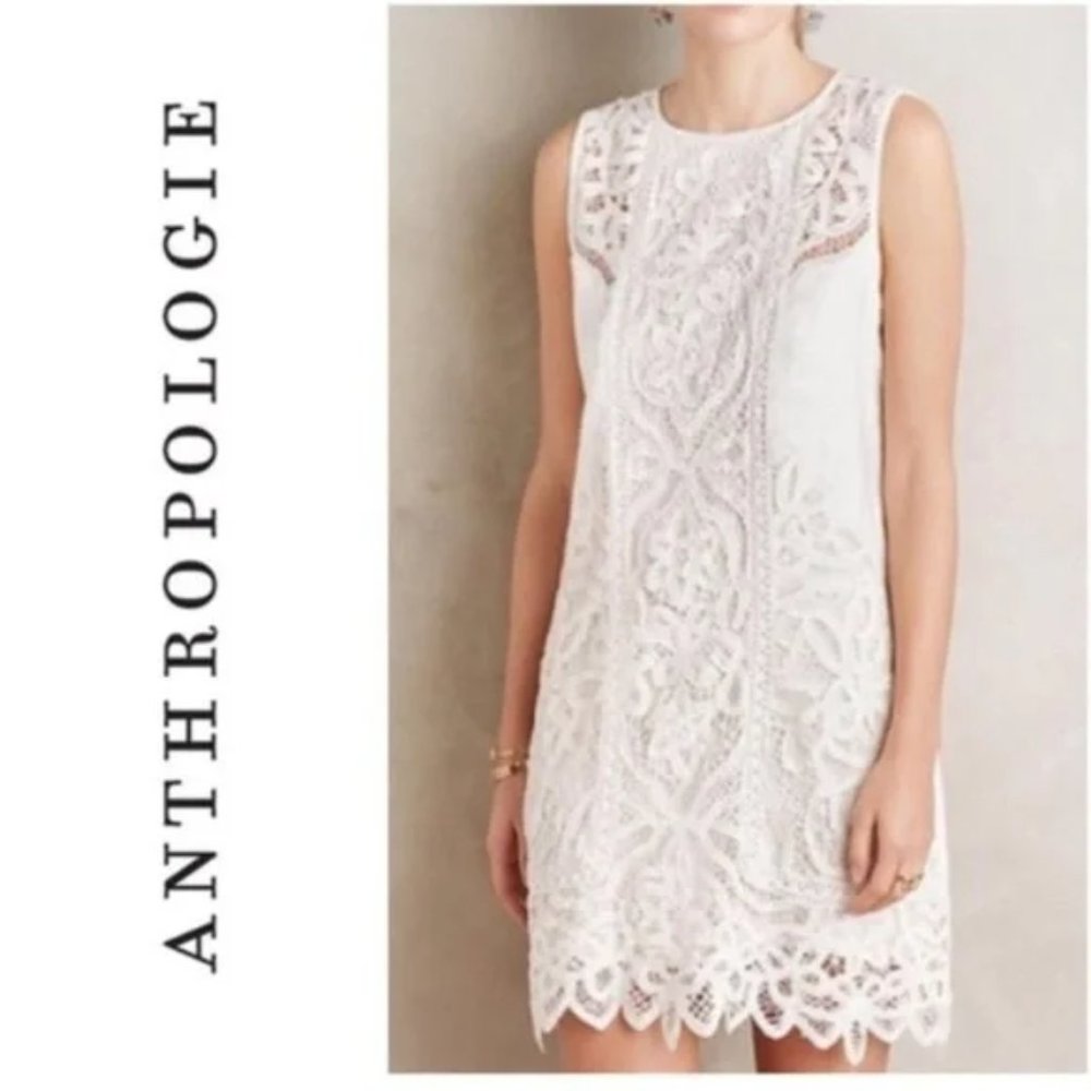 NWT Anthropologie Moulinette Soeurs Garden Lace Dress Ivory Size 4